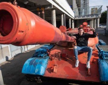 Gaich en un tanque ruso