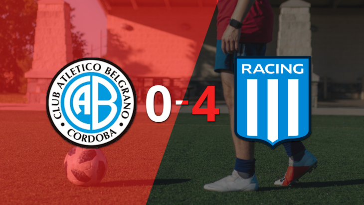 Racing Club goleó a Belgrano con un contundente 4 a 0