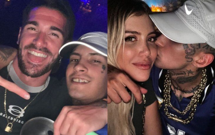 reunion cumbre: wanda nara l-gante y rodrigo de paul de fiesta