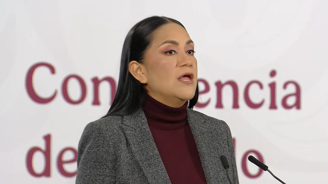 Ariadna Montiel en la Mañanera de este lunes.