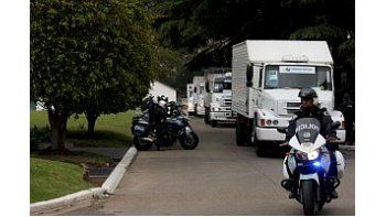 Los camiones partieron desde el Regimiento Patricios, en el barrio de Palermo.