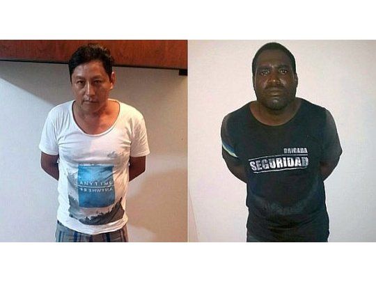 Imágenes de los presuntos responsables del asesinato de la jóvenes ciudadanas argentinas que fueron aprehendidos ayer, escribió el ministro de Interior ecuatoriano, José Serrano Salgado, en su cuenta de Twitter.