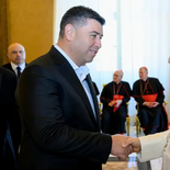 Cristian Jerónimo junto a León XIV. Cristian Jerónimo junto a León XIV.