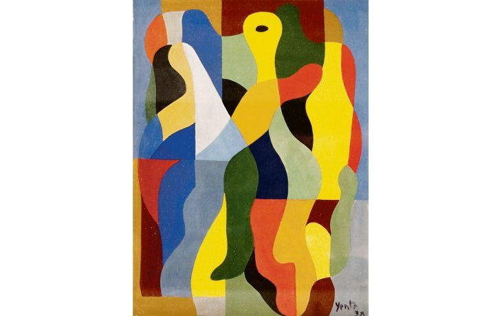 ámbito.com | Yente. “Composición curvilínea, 1938, óleo sobre cartón que forma parte de la exposición “Perfil de una precursora”.
