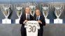 Franco Mastantuono junto a Florentino Perez, presidente del Real Madrid.