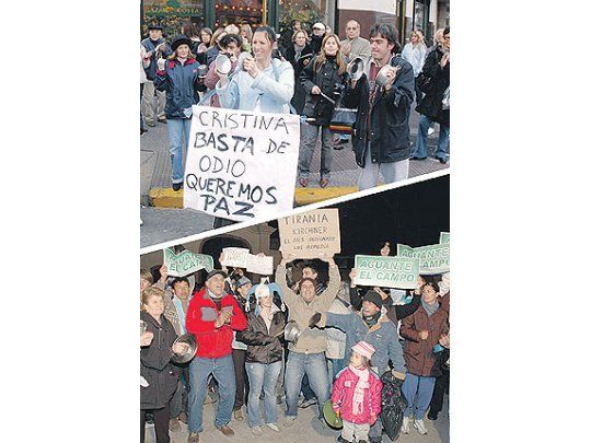 Los cacerolazos en barrios como Recoleta y Belgrano convocaron más público que la marcha del sábado a Plaza de Mayo. Frente a la quinta de Olivos, manifestantes a favor del campo fueron desplazados por militantes del PJ que bajaron, con palos, de tres micros.