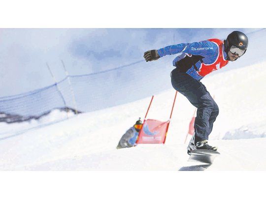 El último ganador. Steven Williams, en snowboard border cross. Foto: Osvaldo Fanton.