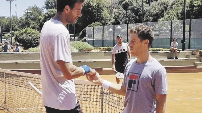 previa. Del Potro entrenó con Schwartzman el último viernes, en el TCA.