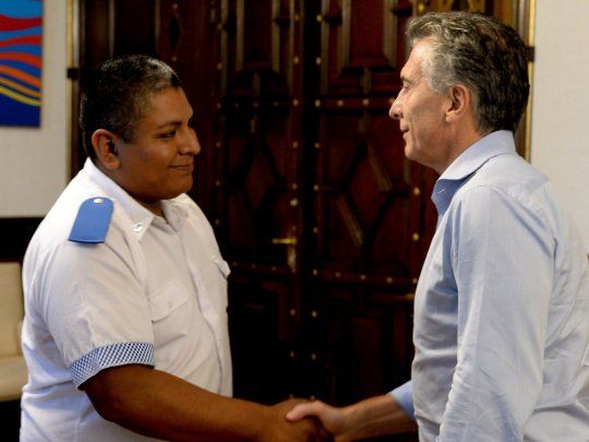 Chocobar en su visita a la Casa de Gobierno.&nbsp;