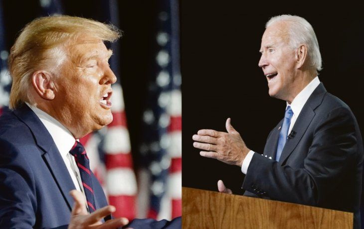 CONTRAPUNTO. Donald Trump y Joseph Biden. El republicano promete “ley y orden” contra las manifestaciones antirracistas, el demócrata lo acusa de fomentar la violencia.