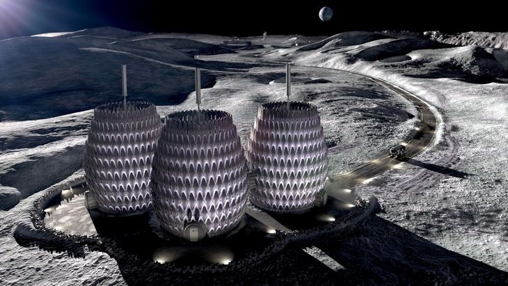 Así se verían las casas con impresión 3D en la Luna. Así se verían las casas con impresión 3D en la Luna.