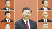 CONSTELACIÓN. Los seis miembros del Comité Permanente del PCCh que orbitarán en torno de Xi Jinping: Li Qiang, Zhao Leji, Wang Huning, Cai Qi, Ding Xuexiang y Li Xi.