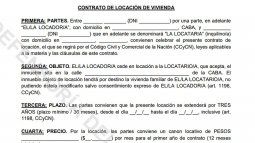 Facsimile of a new housing rental contract after the enactment of the National Rental Law. Facsimile of a new housing rental contract after the enactment of the National Rental Law.