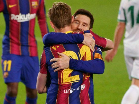Lionel Messi marcó dos goles en el triunfo de Barcelona y es el máximo anotador de La Liga con 18 tantos.