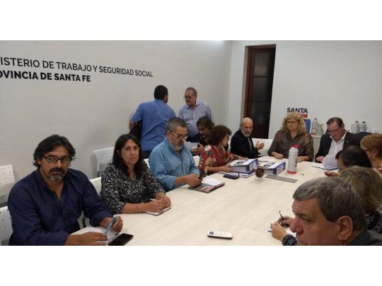 Reunión paritaria. Foto Twitter Amsafé.