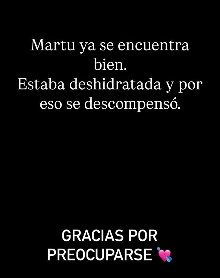 El mensaje de la familia de Martina. El mensaje de la familia de Martina.