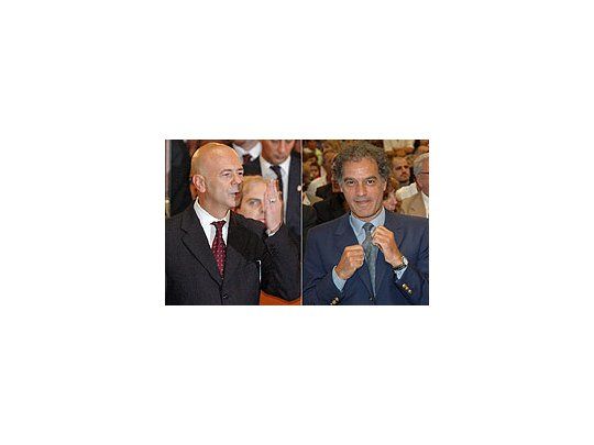 El actual jefe de Gobierno, Jorge Telerman (izq) y el candidato a legislador, Aníbal Ibarra (der).