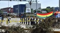 Punto de bloqueo en Santa Cruz durante la huelga por el censo boliviano.