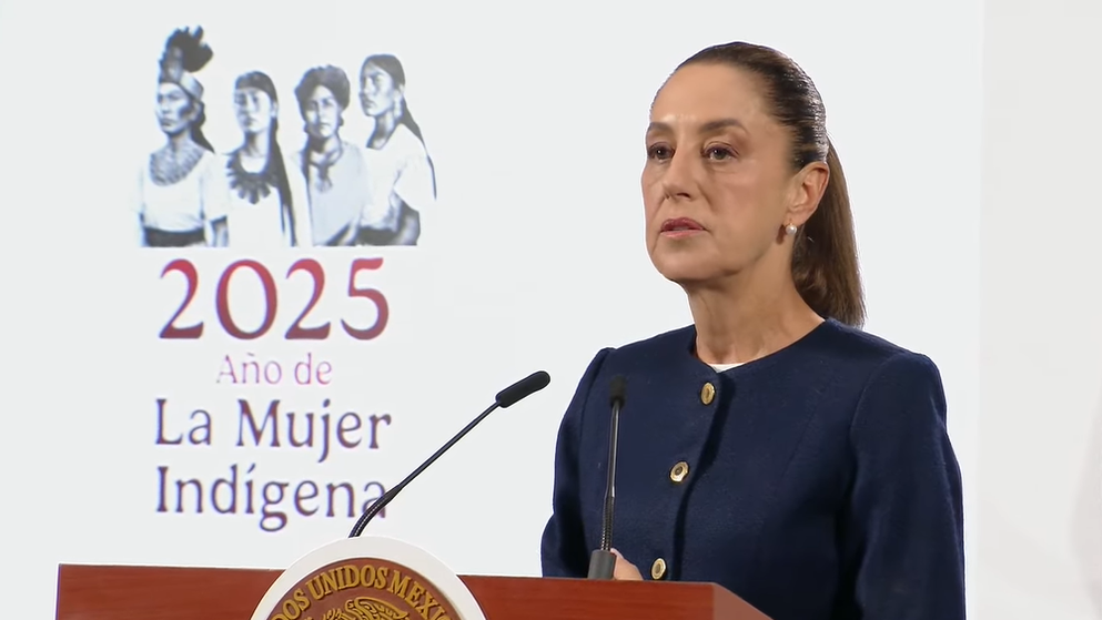 Claudia Sheinabum en la Mañanera del Pueblo de este lunes.