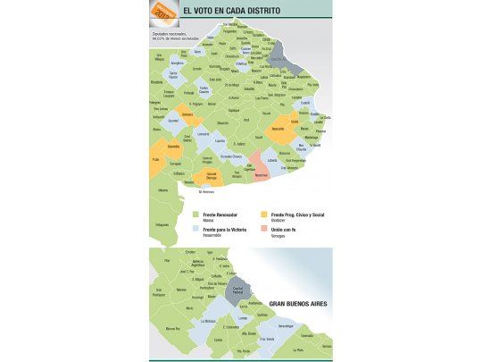El voto en cada distrito