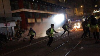 La protesta de esta noche en Hong Kong.&nbsp;