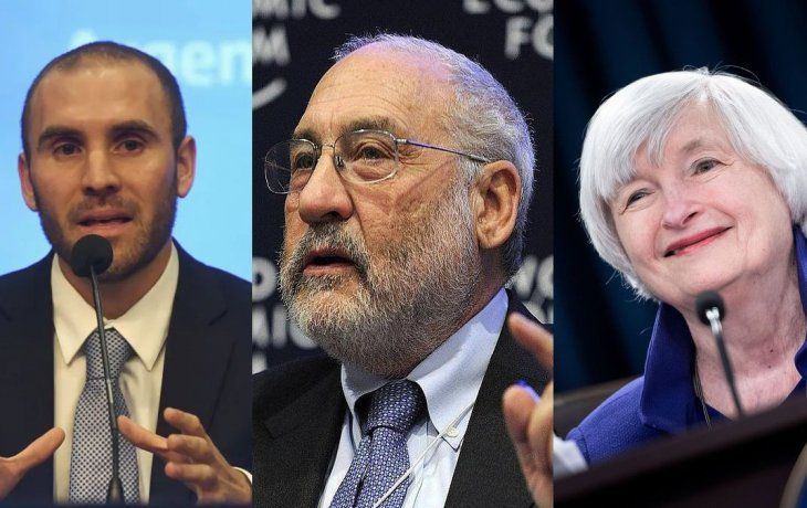 Martín Guzman, Joseph Stilgitz y Janet Yellen.&nbsp;