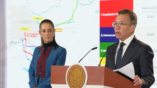 Pablo Lemus, presente en la Mañanera de Sheinbaum de este miércoles.