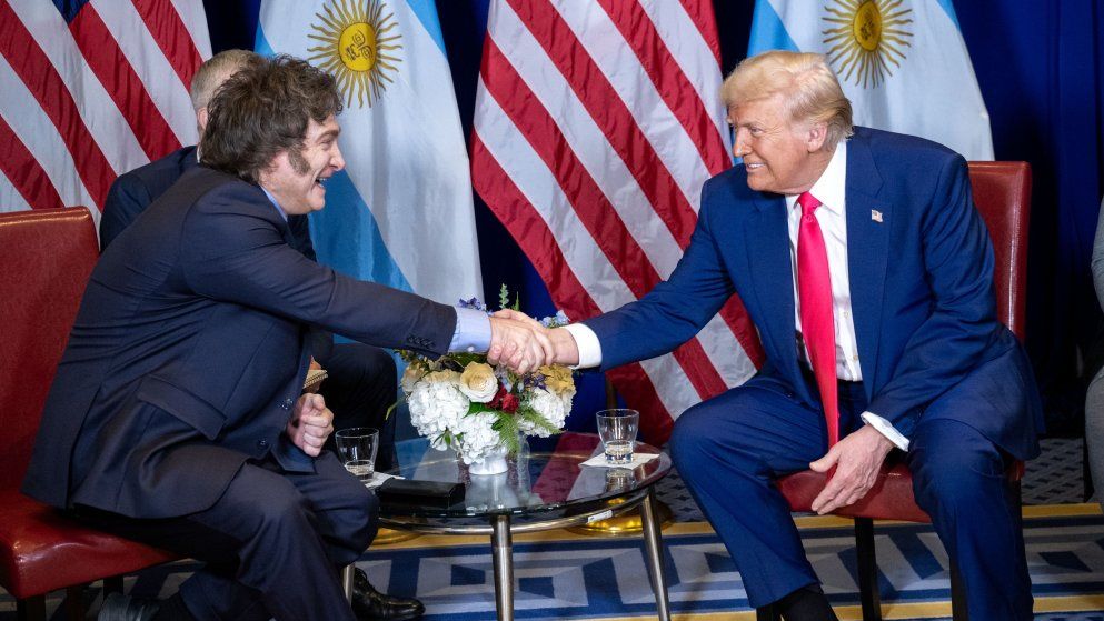 El presidente Javier Milei y el mandatario de EEUU, Donald Trump.