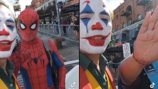 El Joker y Spiderman, protagonistas de un cruce insólito en Puerto Madero