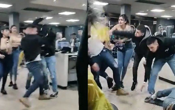 Caos: un local de comidas rápidas fue protagonista de una batalla campal entre jóvenes
