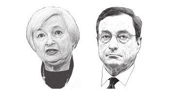 Janet Yellen y Mario Draghi