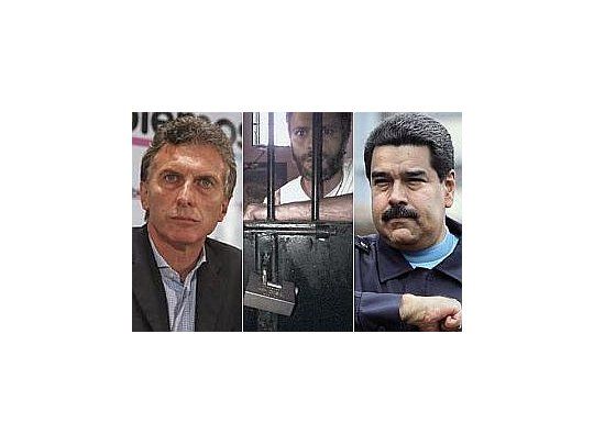 Mauricio Macri, Lepoldo López y Nicolás Maduro
