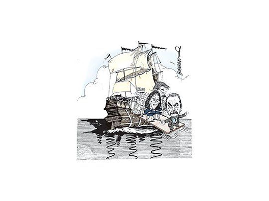 Felisa Miceli, Alberto Fernández y Guillermo Moreno.