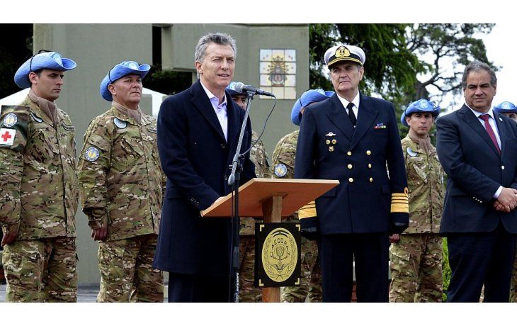 Mauricio Macri en Campo de Mayo.
