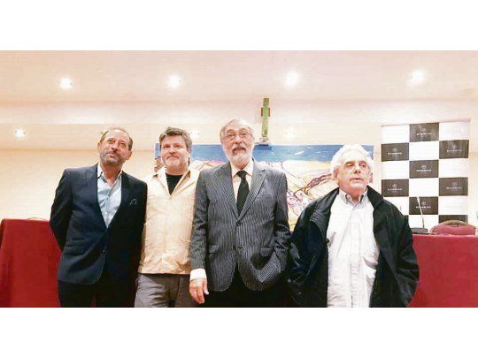 “Mi obra maestra”. Guillermo Francella, Gastón Duprat, Luis Brandoni y Antonio Gasalla en la reunión de prensa donde se presentó la película.