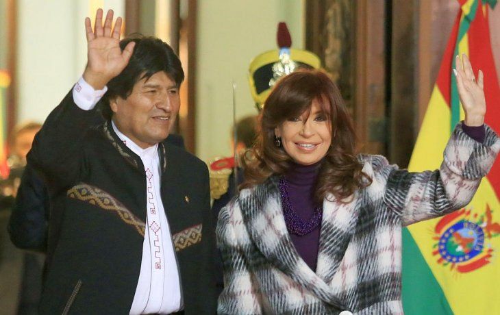 Cristina Fern&aacute;ndez de Kirchner y Evo Morales.