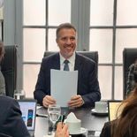 El flamante presidente de la UIPBA, Alejandro Gentile, durante una charla con periodistas. Pidio equilibrar la cancha.