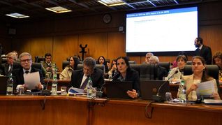 La ministra Azucena Arbeleche expuso en el Senado sobre la Rendición de Cuentas 2020-2023.