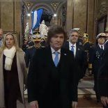 Milei, en el Tedeum de ayer en la Catedral. Milei, en el Tedeum de ayer en la Catedral.