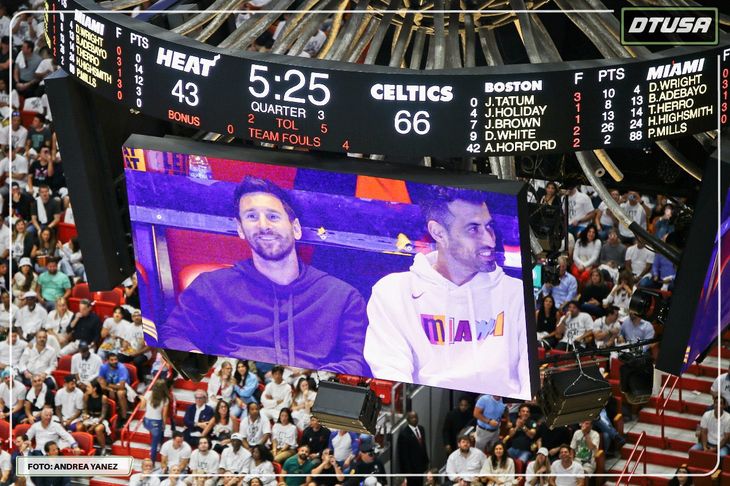 Lionel Messi asistió al partido de Miami Heat y revolucionó la NBA
