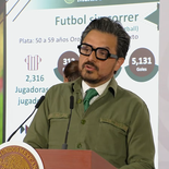 Zoé Robledo en la Mañanera de este jueves. Zoé Robledo en la Mañanera de este jueves.