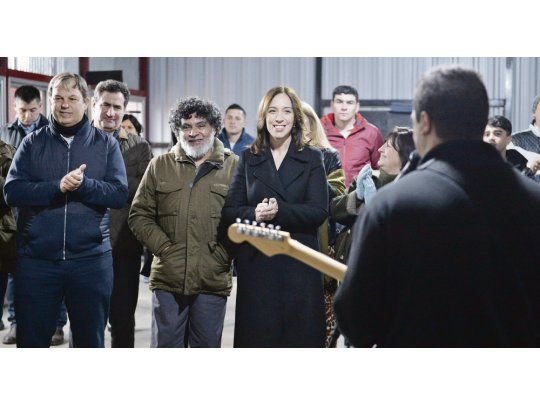 APOYOS. María Eugenia Vidal visitó ayer una comunidad terapéutica de ayuda contra la drogadicción en Almirante Brown. Hoy desde Vicente López anunciará el plan de apoyo para las pequeñas empresas.
