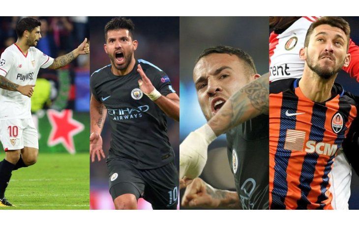 Cuatro futbolistas argentinos marcaron en una nueva jornada de la Champions League.