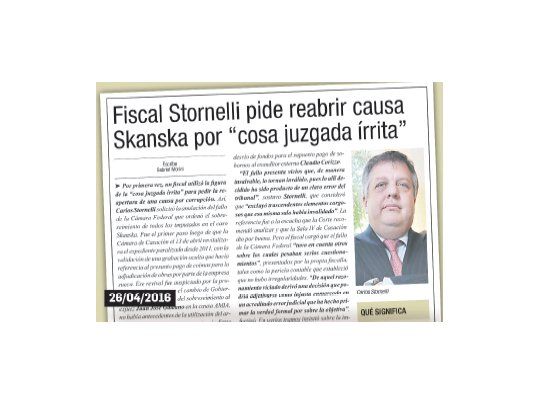 ANTICIPO. El 26 de abril, Ámbito Financiero adelantó que el fiscal Carlos Stornelli había pedido su reapertura.