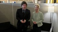El presidente Javier Milei y la titular de la Comisión Europea, Ursula von der Leyen, en un encuentro anterior este año.&nbsp;