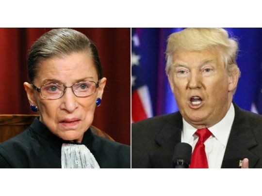 Ruth Bader Ginsburg y Donald Trump.