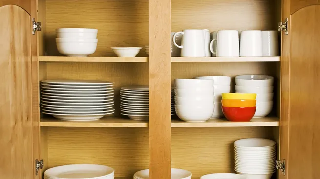 Cómo ordenar tazas para optimizar el espacio de la alacena, según este Tik Tok viral.