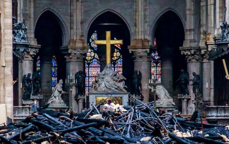La catedral de Notre Dame por dentro, luego del incendio.&nbsp;