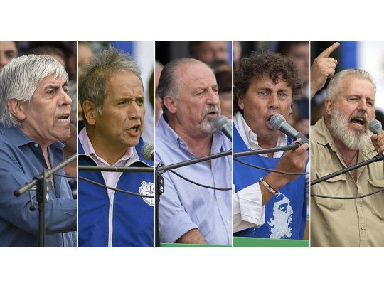Hugo Moyano, Sergio Palazzo, Hugo Yasky, Pablo Micheli y Esteban Castro, los oradores del 21-F.