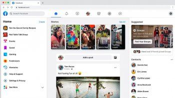 Así se ve el nuevo diseño de Facebook.